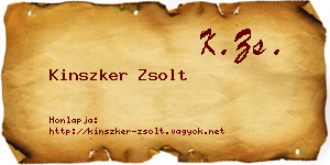 Kinszker Zsolt névjegykártya
